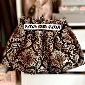 Gianni Bini Metallic Brocade Flare Skirt Sz S